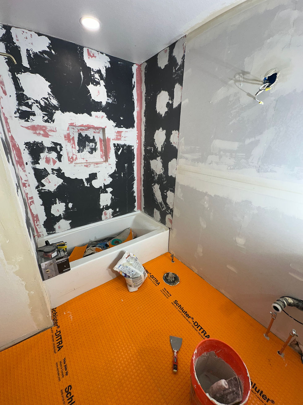 Shower Install During Bathroom Remodel in Lakewood - Cosman Construction