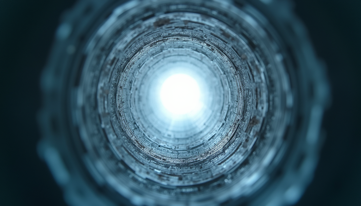 Close-up view of clean air duct interior with no dust or debris