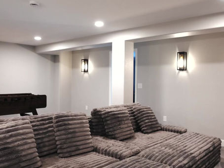 Modern Basement Finish with Style in Thornton