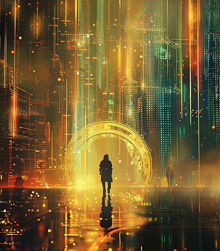 u6867622111_golden_glitch_art_meets_futuristic_club_city_skyl_39922e42-2b32-4c56-a8cc-be46