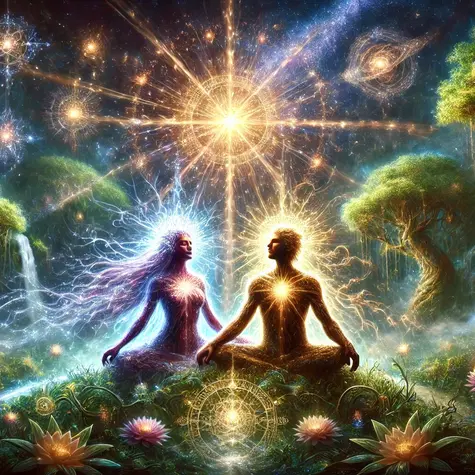 Sacred union couple receiving Divine love