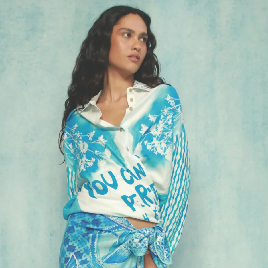 Miniature : chemise lin lori indigo Me369