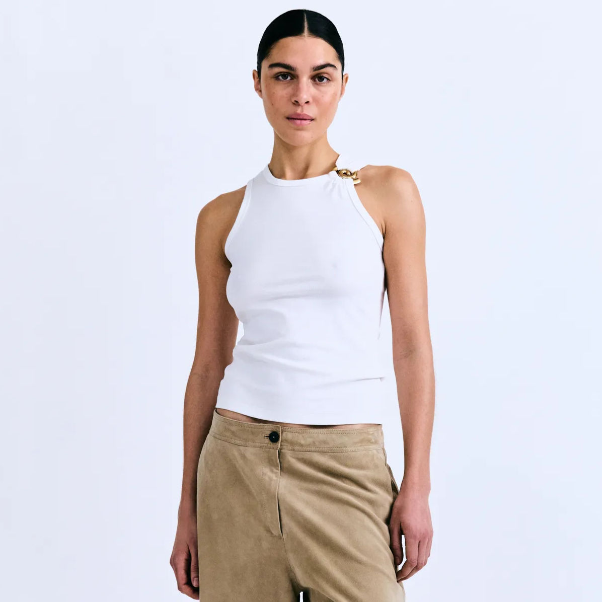 débardeur blanc coquillage love stories