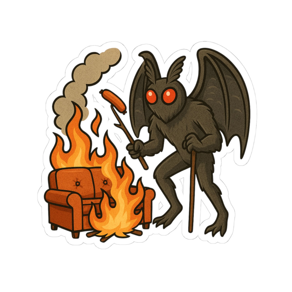 Mothman Weenie Roast Kiss-Cut Stickers