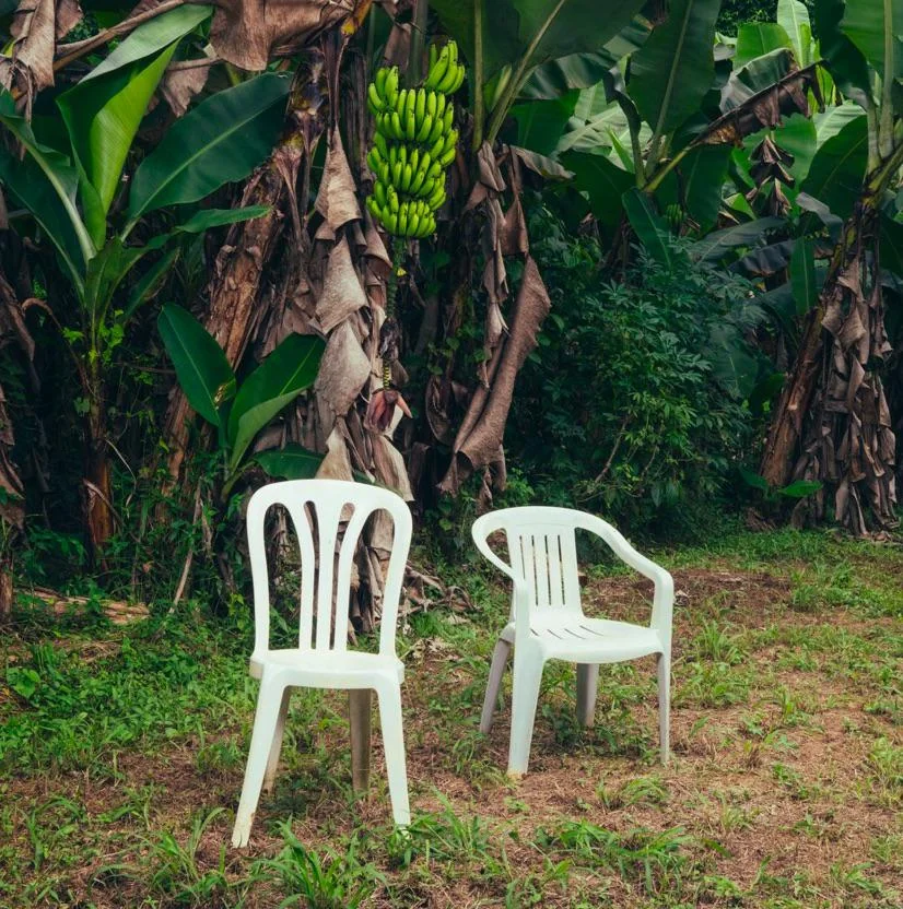 debi tirar mas fotos bad bunny white chairs