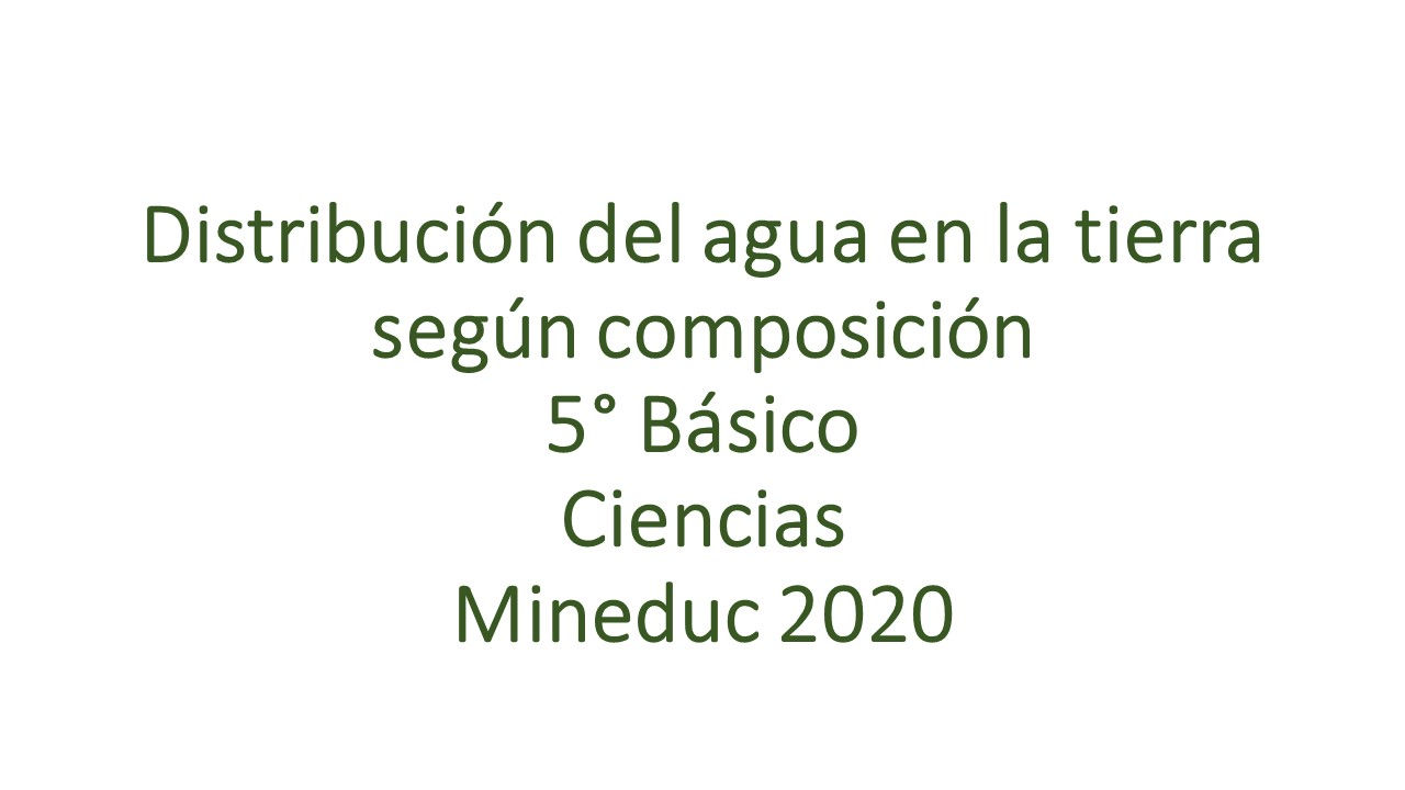 Distribución del agua en laTierra según composición