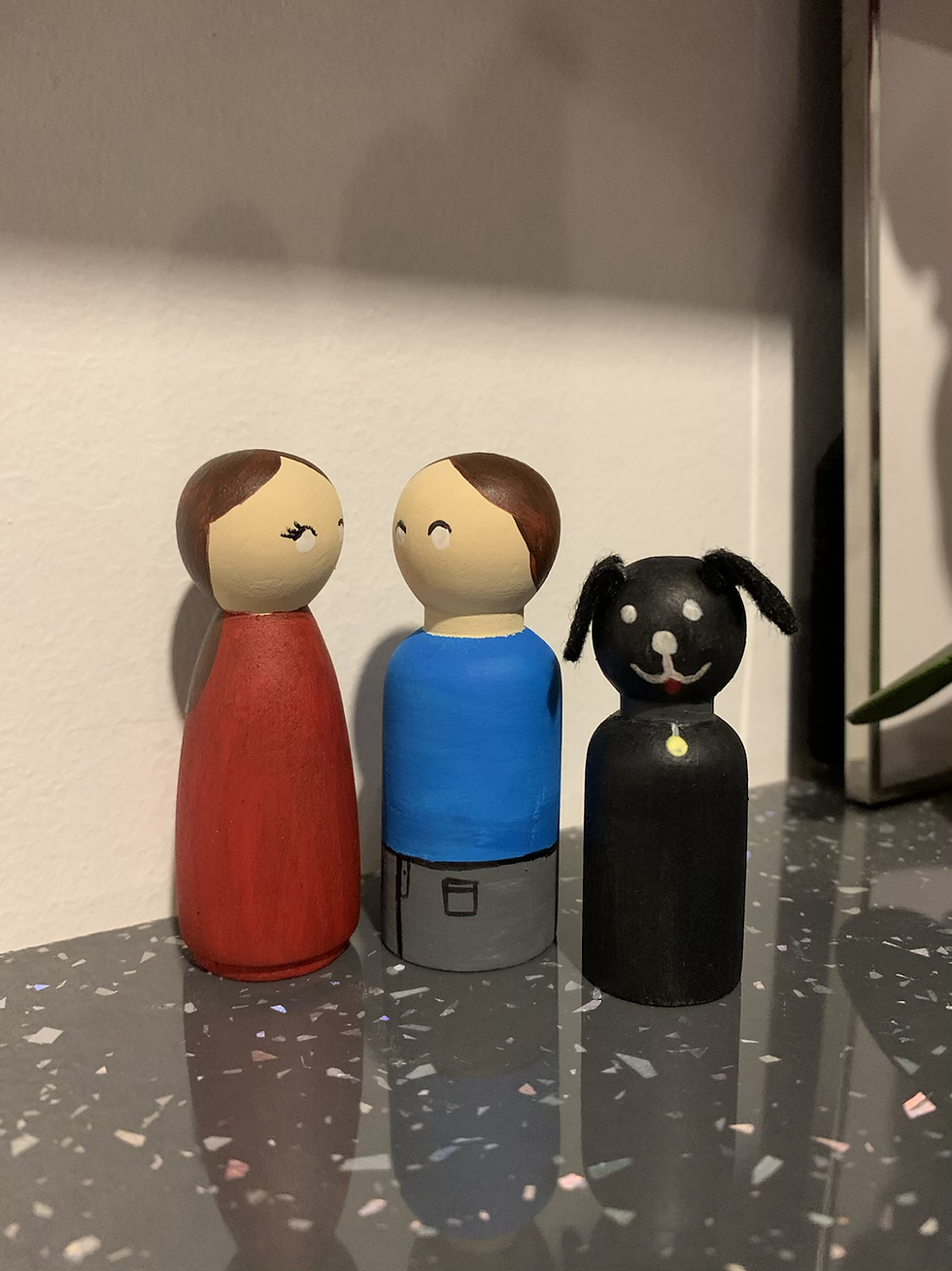 Thumbnail: Set of three Large Peg Dolls 65mm