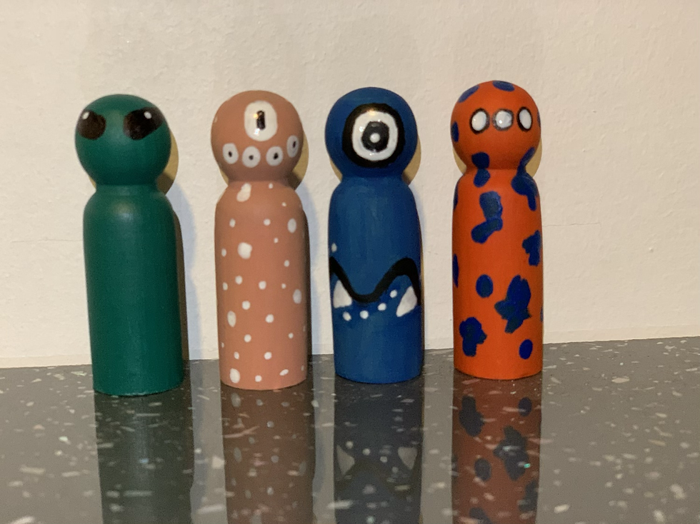 Thumbnail: Set of four Peg Dolls 65mm