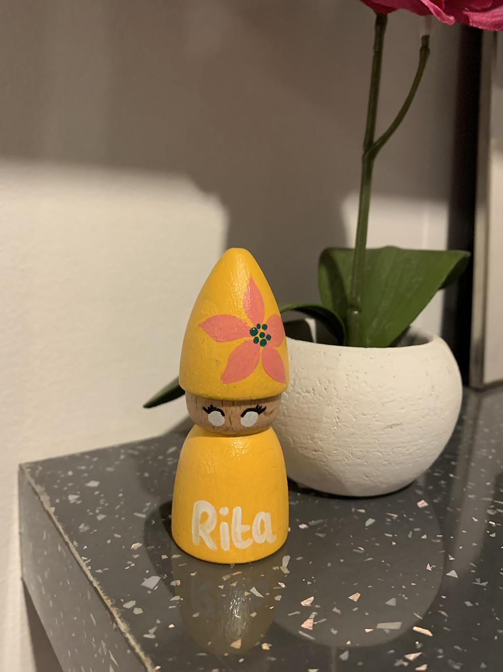 Thumbnail: Personalised gnome Peg Dolls 70mm