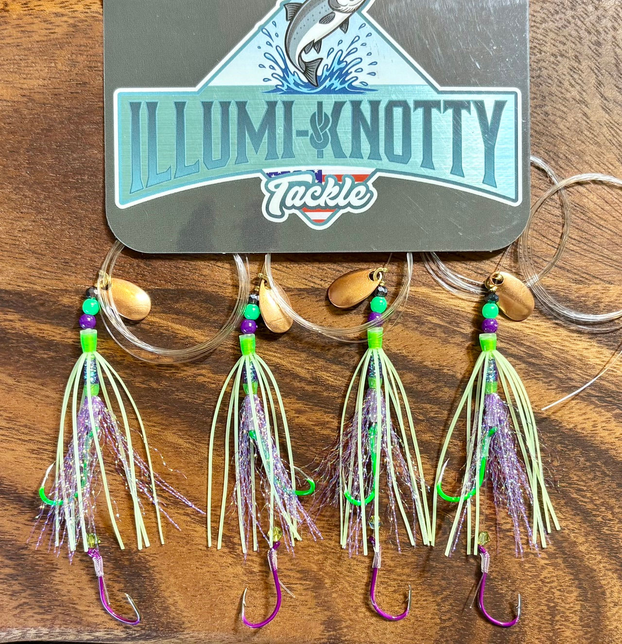 Purple Haze U.V. & Glow Super Tube Hoochie Kokanee Tube Fly Snelled