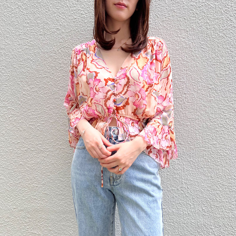 サムネイル： watercolor summer garden  blouse