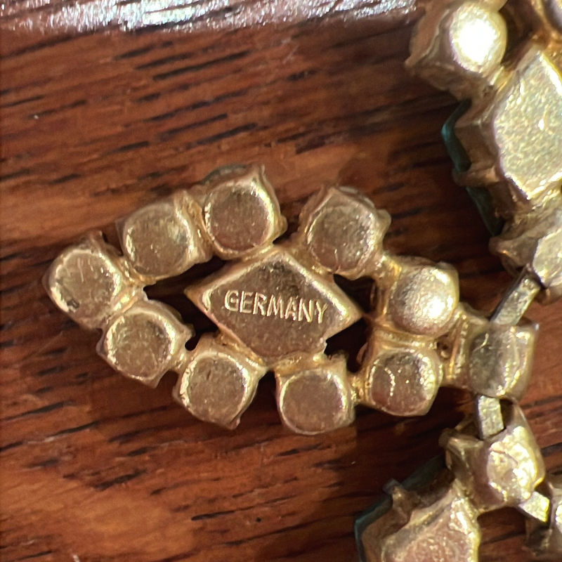 サムネイル： vintage aqua blue stone necklace Germany 1950s
