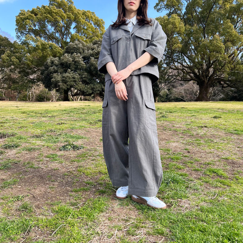 Thumbnail: linen cotton jacket gray