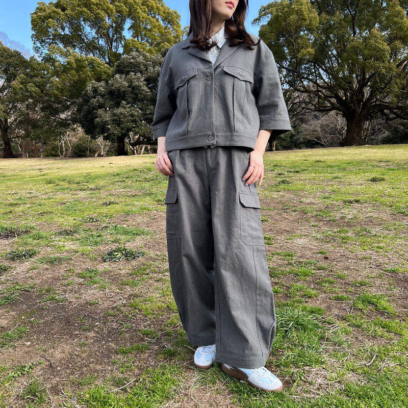 Thumbnail: linen cotton jacket gray