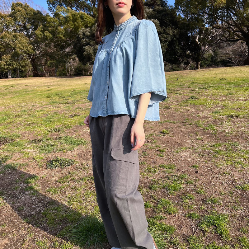 Thumbnail: soft tencel denim blouse