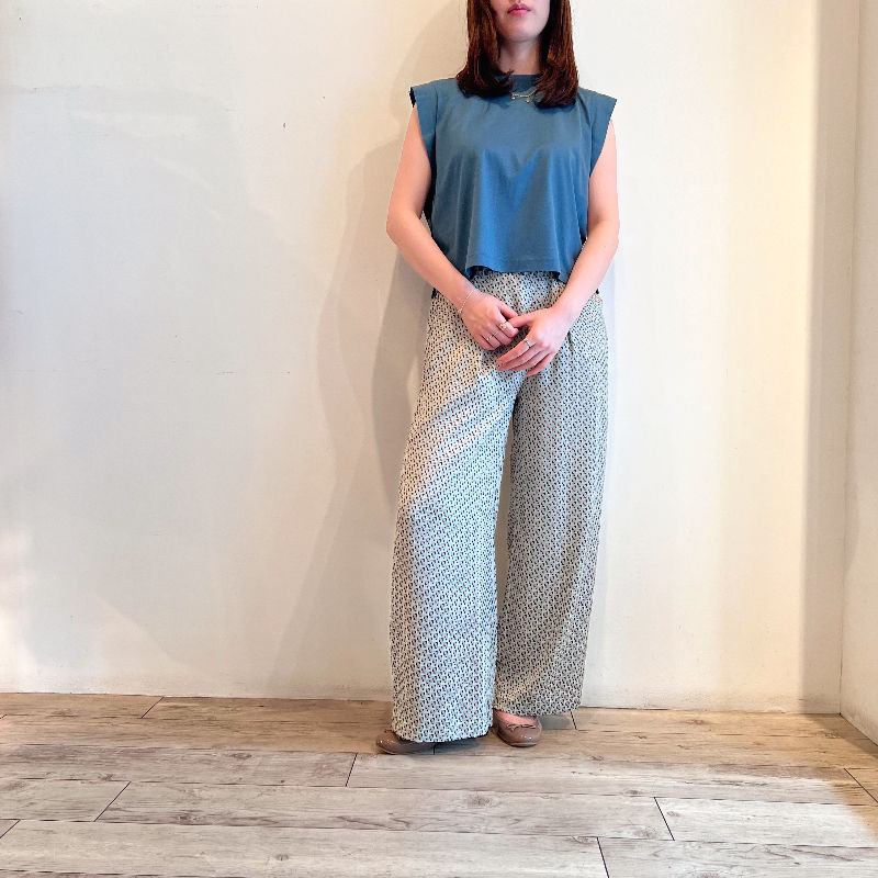 サムネイル： silk blend T-shirts blue green