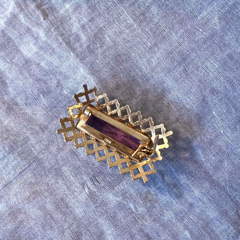 サムネイル： purple color stone brooch 1950'-60's
