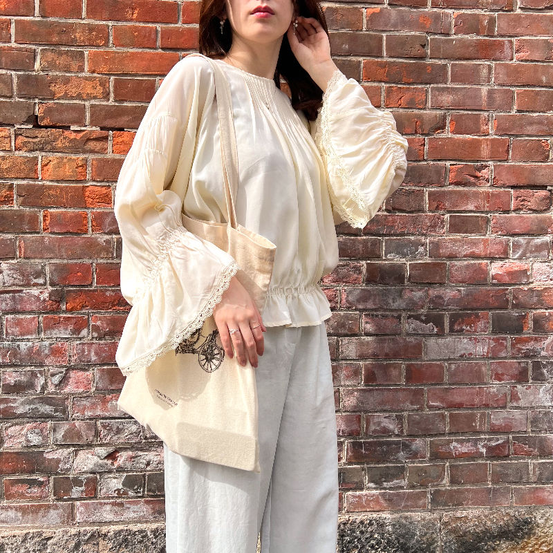 サムネイル： lemon cream viscose bohemian blouse