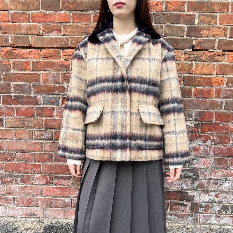 Thumbnail: Sablé  beige check blouson