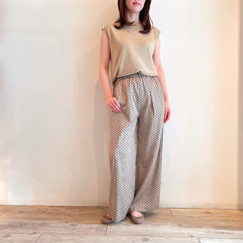 サムネイル： silk linen knit top sand beige