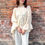 Thumbnail: cream lemon viscose bohemian blouse