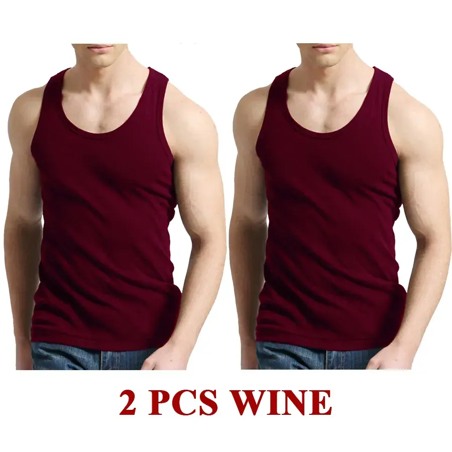 Thumbnail: Tank Tops Men 100% Cotton Solid Vest Male Breathable Sleeveless Tops Slim Casual