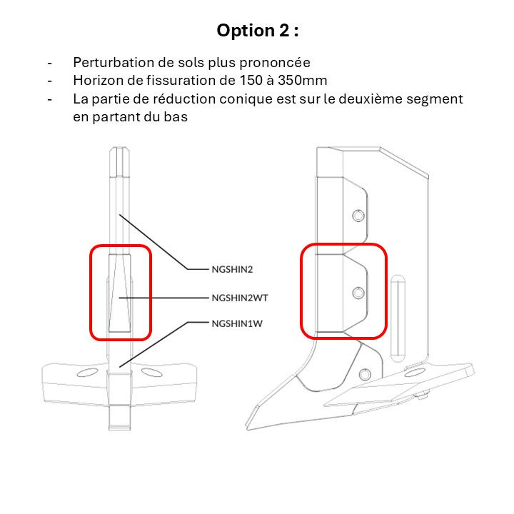Miniature : Dent fissuratrice Metcalfe NG Option 2 avec ailettes 200mm