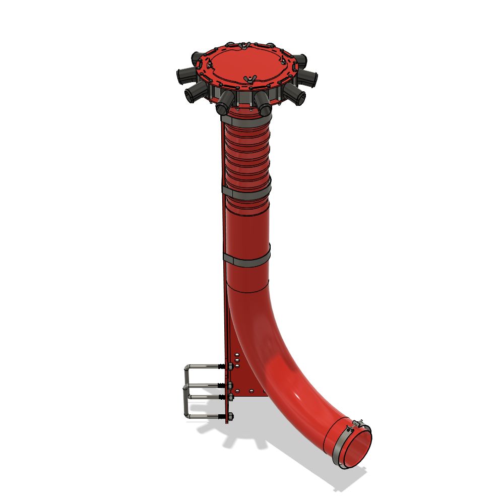 Support de tube + tube 110 + tête de répartition 10 sorties + manchons coudés