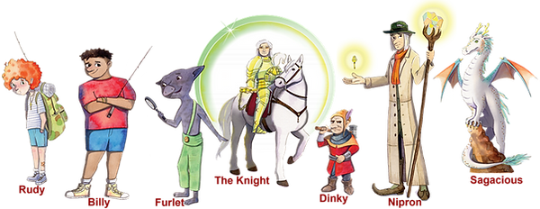 7 Characters that appear in  Scaredy and other books by author Sharon Leino. 