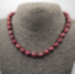 Red freshwater cultured pearls with sterling silver clasp