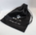 Thumbnail: Black satin jewellery pouch with The Spirit of You logo on