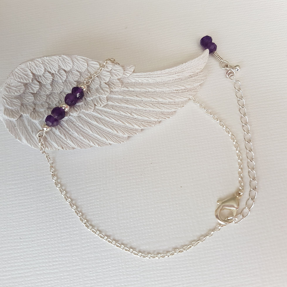 Amethyst and sterling silver anklet