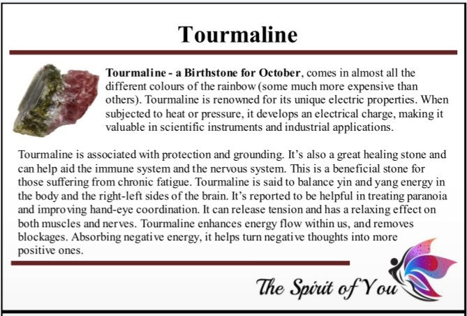 Thumbnail: Gemstone meaning card for Tourmaline