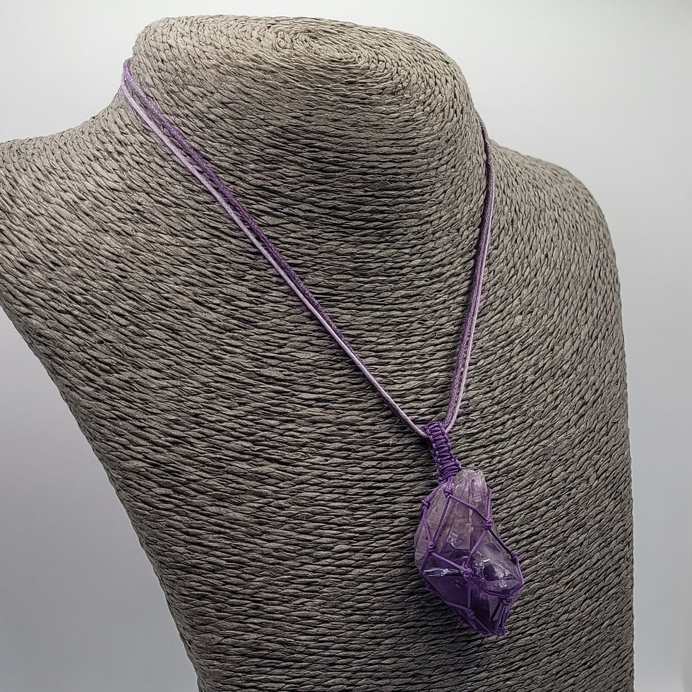 Thumbnail: Amethyst Macrame Necklace 