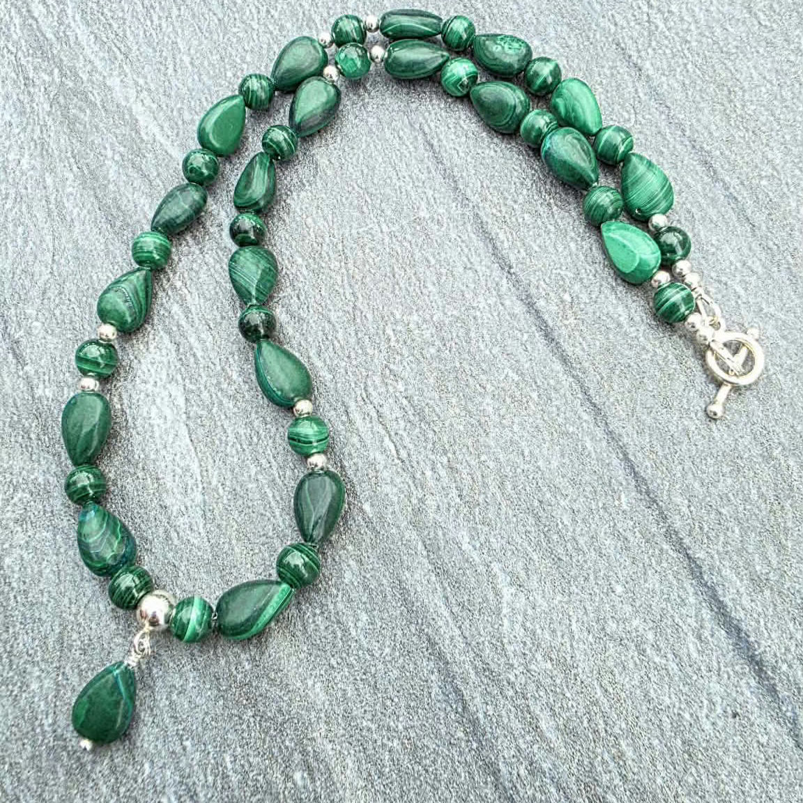 Malachite & Sterling Silver Necklace – One of a Kind