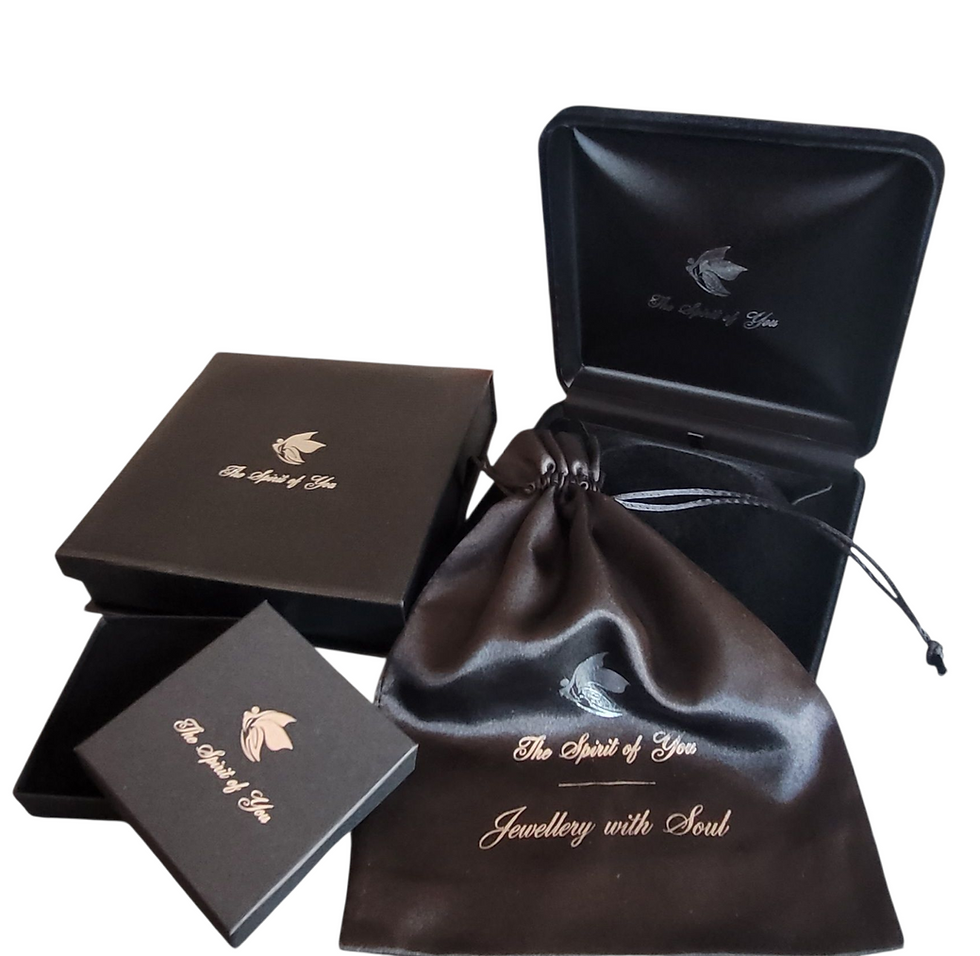 Thumbnail: Black jewellery packaging with The Spirit of You logo on