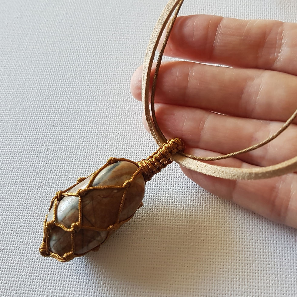 Thumbnail: Picture Jasper Macrame Necklace 