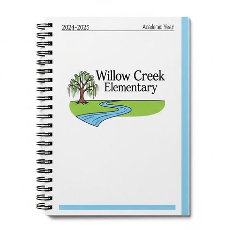 white spiral-bound academic planner with "2024-2025 Academic Year" printed at the top.