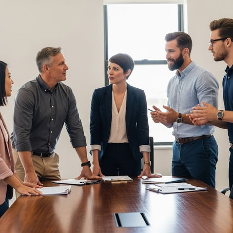 people in a meeting discussing grant funding for small organizations