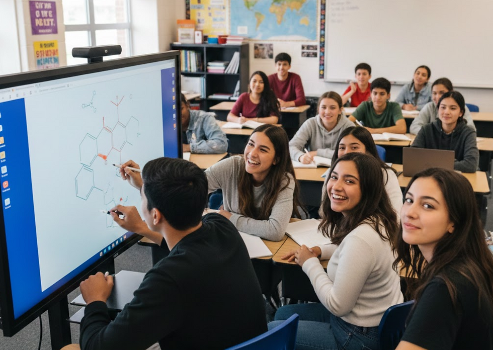 classroom using one of the interactive flat panels in Pennsylvania