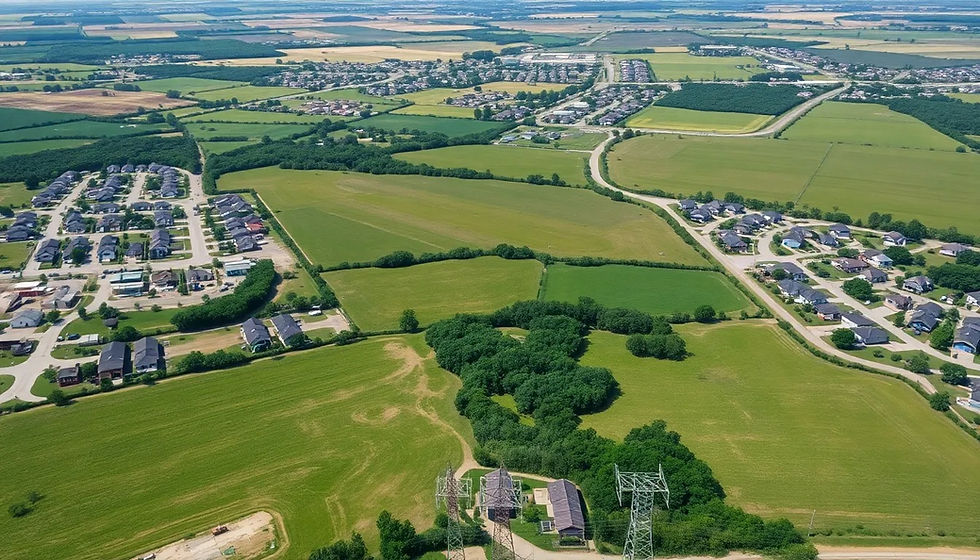 aerial view of land, representing benefits of land investing in McAllen, TX