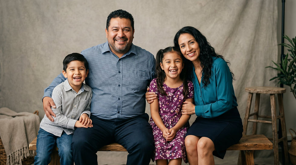 family portrait in a studio