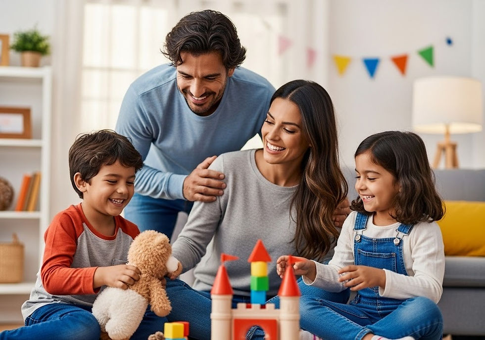 family in owner-financed home