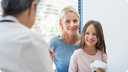 Mother and daughter at a pediatric visit
