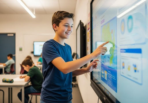 student using screen from school technology supplier in Harlingen