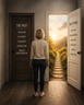 Between the two doors