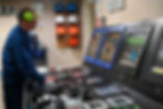 1st Class Electricians Mate Ian Dorencz monitors temperatures and parameters while the U.S. Coast Guard icebreaker Storis is underway on Saturday, Aug. 9, 2025. (Jasz Garrett / Juneau Independent)