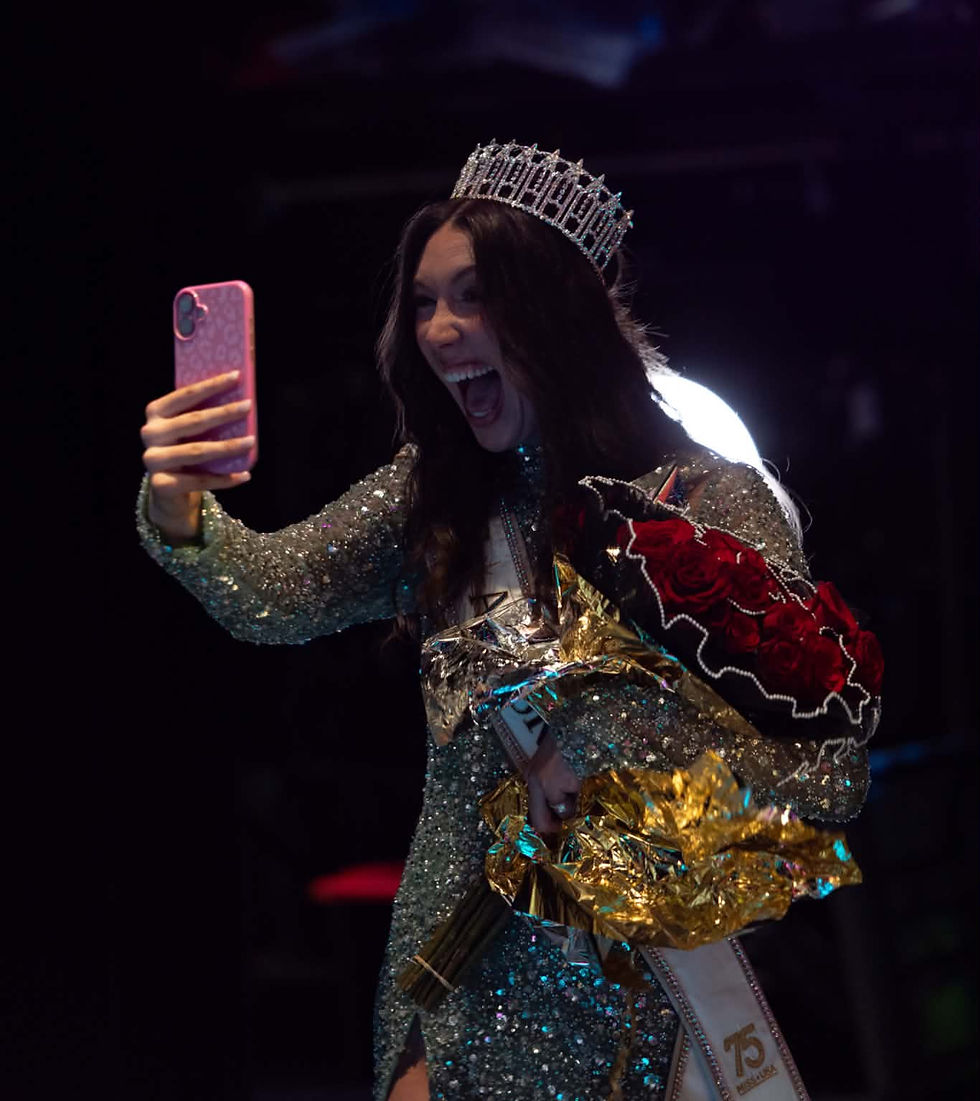Holly Huber reacts to winning Miss Alaska USA on June 28, 2026. (Photo courtesy of Holly Huber)