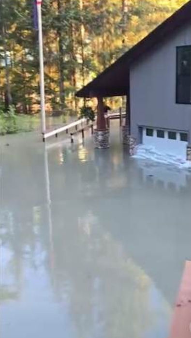 Kim Peterson's house on View Drive is seen inundated by floodwater on Aug. 13, 2025. (Photo courtesy of National Weather Service Juneau)