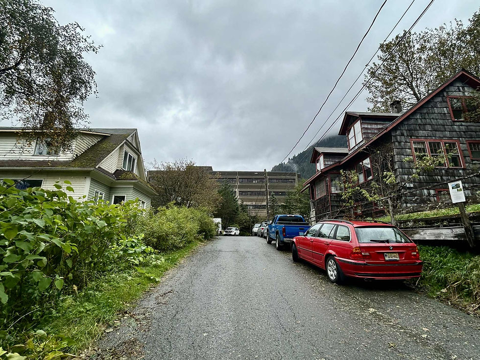The neighborhood of Telephone Hill is seen on Tuesday, Sept. 23, 2025. (Jasz Garrett / Juneau Independent)